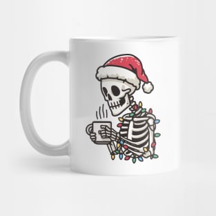 Christmas Skeleton Drinking Coffee Mug